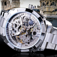 ⌚ Save 50%! 🔧 Skeleton Automatic Watch – Self‑winding & gold‑tone dress style ✨