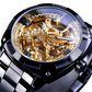 ⌚ Save 50%! 🔧 Skeleton Automatic Watch – Self‑winding & gold‑tone dress style ✨