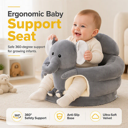 🐻 50% OFF NOW! 🛋️ Cartoon Baby Support Sofa – Anti-roll design, sturdy backrest & soft plush – Safe & comfy floor seat for toddlers ✨