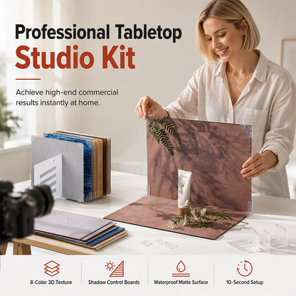 📷 50% OFF! 🎨 Tabletop Photography Background Set – Portable & professional – Ideal for product shoots ✨