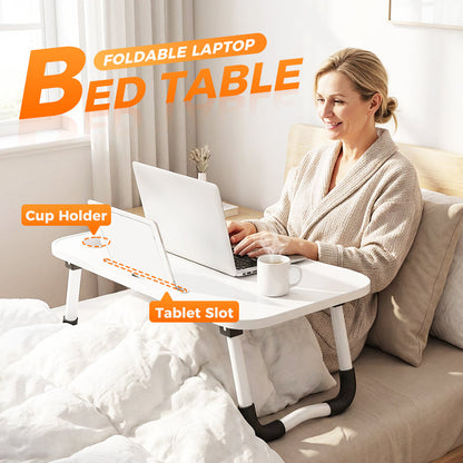 💻 50% OFF! 🛏️ Foldable Laptop Table – Cup holder, sturdy & lap-friendly ✨