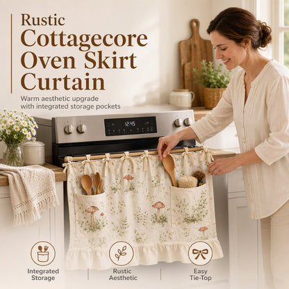 🏡 50% OFF! ⚡ Oven Skirt Curtain – Pockets for storage, decorative & durable ✨