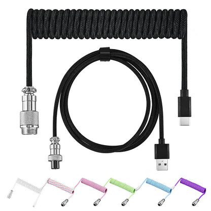 ⌨️ 50% OFF! 🔌 Coiled Keyboard Cable – Detachable aviator connector & premium build ✨