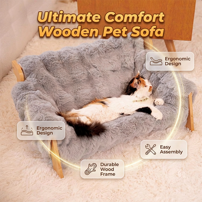 🛋️ 50% OFF! 🐾 Elevated Plush Pet Bed – Wooden frame, washable & sturdy ✨