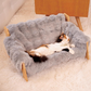 🛋️ 50% OFF! 🐾 Elevated Plush Pet Bed – Wooden frame, washable & sturdy ✨