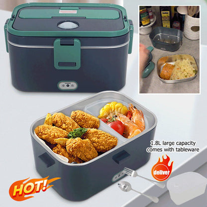 🍱 Save 50%! 🔥 Portable Electric Lunch Box – 1.8L steel, leakproof & car-ready ✨