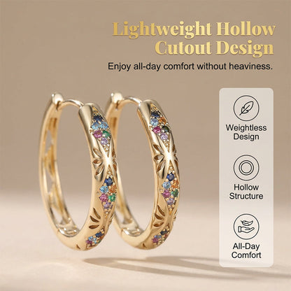 💎 Save 50%! ✨ Zircon Hoop Earrings – Hollow, sparkling & elegant 💖