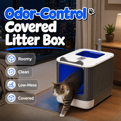 🐱 Save 50%! 🚽 Covered Litter Box – Odor-control & spacious design ✨