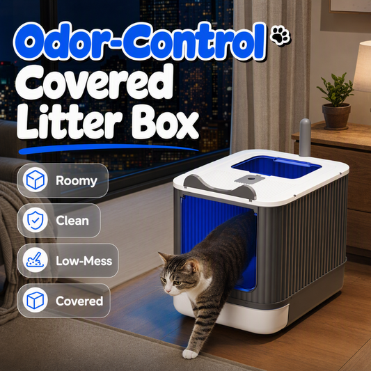 🐱 Save 50%! 🚽 Covered Litter Box – Odor-control & spacious design ✨
