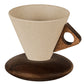 ☕ 50% RABATT! 🍂 Vintage Kaffeetasse – Holzgriff & Untertasse – Stilvoll & rustikal ✨