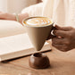 ☕ 50% RABATT! 🍂 Vintage Kaffeetasse – Holzgriff & Untertasse – Stilvoll & rustikal ✨