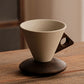 ☕ 50% RABATT! 🍂 Vintage Kaffeetasse – Holzgriff & Untertasse – Stilvoll & rustikal ✨