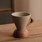 ☕ 50% RABATT! 🍂 Vintage Kaffeetasse – Holzgriff & Untertasse – Stilvoll & rustikal ✨