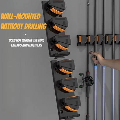 🎣 Save 50%! 🧱 Wall-Mounted Rod Holder – Sturdy, space-saving & easy install ✨