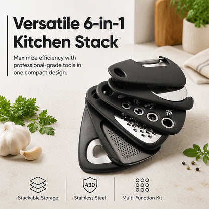 🍳 BUY 2 GET 1 FREE! 🧰 6‑in‑1 Stackable Kitchen Set – Versatile, space‑saving & durable ✨
