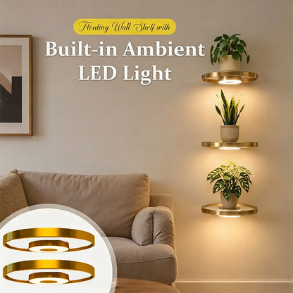 💡 Save 50%! 🪑 Floating Wall Shelf – Built-in LED light & modern design ✨