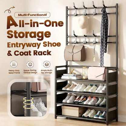 🏠 Save 50%! 🧥 Entryway Shoe & Coat Rack – Multi-functional, sturdy & space-saving ✨