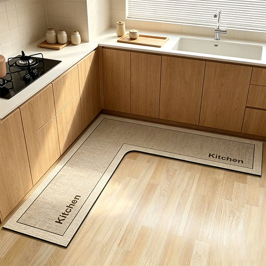 💧 50% OFF! 🏠 L-Shaped Kitchen Mat – Absorbs water & oil, non-slip comfort ✨