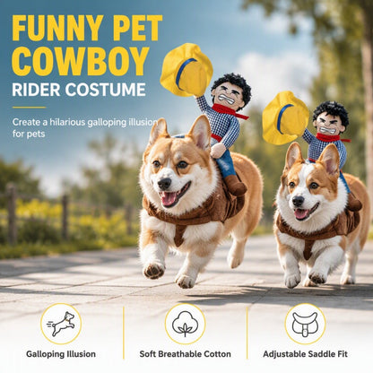 🐶 Save 50%! 🤠 Cowboy Dog Costume – Funny, cute & easy to wear ✨