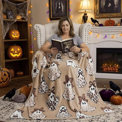 👻 Save 50%! 🎃 Ghost Print Throw Blanket – Cozy, soft & Halloween-ready ✨