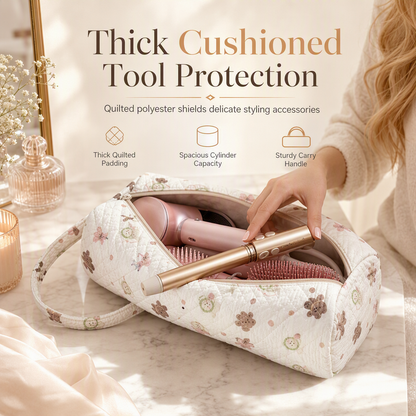 🧳 Save 50%! 💨 Travel Storage Bag – Quilted, handle & fits hair tools ✨