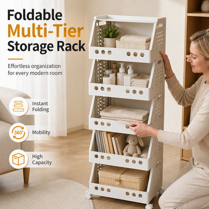 🛒 Save 50%! 📦 Multi‑Tier Foldable Cart – Mobile, compact & multi‑room ✨