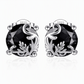 💎 Save 50%! 🖤 Gothic Vine Stud Earrings – Silver tone & black zirconia ✨