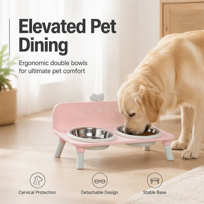 📢📢50% OFF !! ⏰ Elevated Pet Bowls – Detachable & double‑bowl design 🐾✨