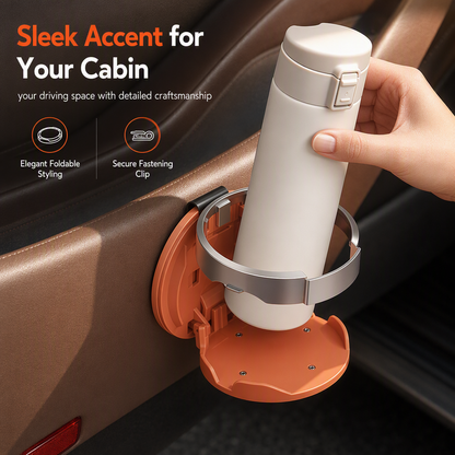 🚗 Save 50%! ☕ Foldable Car Door Cup Holder – Large diameter & clip-on ✨