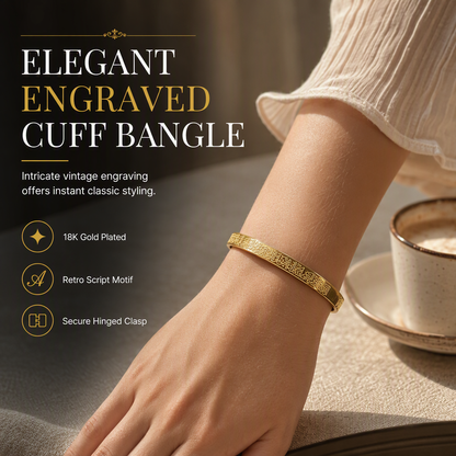 💎 Save 50%! 🌸 Titanium Steel Bangle – 18K plated & engraved text ✨