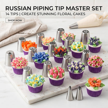 🌸 Save 50%! 🍰 Flower Nozzle Decorating Set – Professional & creative baking ✨