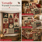 Vintage Christmas Plaid Santa Claus Throw Blanket with Tassels American Country Wall Hanging Tapestry and Sofa Cover for Holiday Home Decoration 130x160cm