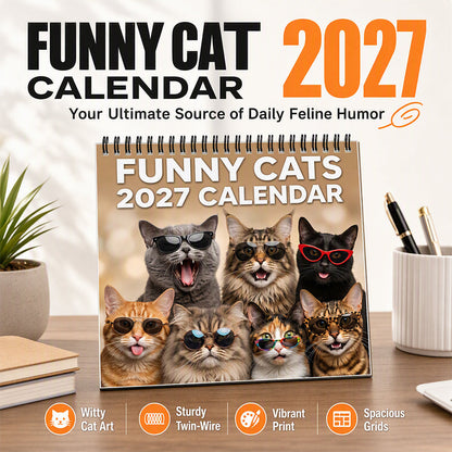 🐱 Save 50%! 🗓️ 2027 Funny Cats Wall Calendar – 12 months of cat humour ✨