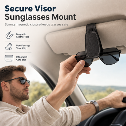 🚗 Save 50%! 🕶️ Car Sunglasses Holder – Double clip & ticket card mount ✨