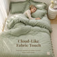 🛏️ Save 50%! ✨ 4‑Piece Bedding Set – Solid color & ruffled borders ✨