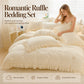🛏️ Save 50%! ✨ 4‑Piece Bedding Set – Solid color & ruffled borders ✨