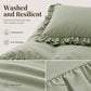 🛏️ Save 50%! ✨ 4‑Piece Bedding Set – Solid color & ruffled borders ✨