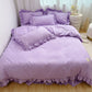 🛏️ Save 50%! ✨ 4‑Piece Bedding Set – Solid color & ruffled borders ✨
