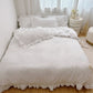 🛏️ Save 50%! ✨ 4‑Piece Bedding Set – Solid color & ruffled borders ✨