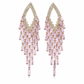 💎 Save 50%! 🎀 Rhombus Zirconia Drop Earrings – S925 posts & crystal fringe ✨