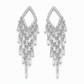 💎 Save 50%! 🎀 Rhombus Zirconia Drop Earrings – S925 posts & crystal fringe ✨