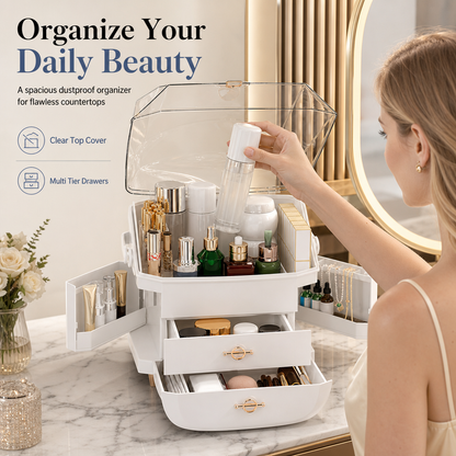 💄 60% OFF! 📦 Makeup Organizer – Large capacity, dustproof & desktop-ready ✨