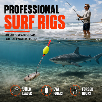 🎣 Save 50%! 🐟 Surf Fishing Rigs – 6 pack with floats, multi-species ready ✨