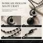 🖤 Save 50%! 🌙 Gothic Crystal Beaded Necklace – Hollow moon pendant ✨