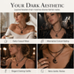 🖤 Save 50%! 🌙 Gothic Crystal Beaded Necklace – Hollow moon pendant ✨