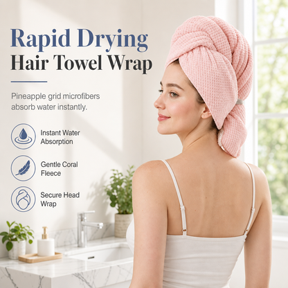 🧖‍♀️ Save 50%! 🍍 Coral Fleece Hair Towel – Absorbent, quick-dry & 60x100cm ✨