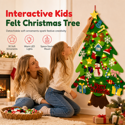 🎄 Save 50%! 🧵 DIY Felt Christmas Tree Set – Detachable ornaments & wall hanging ✨