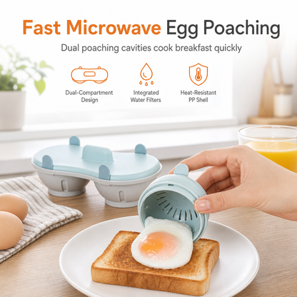 🥚 Save 50%! 🍳 Microwave Egg Steamer – Double compartment & quick cooking ✨
