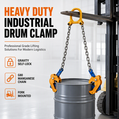 🏗️ Save 50%! 🛢️ Oil Drum Lifting Clamp – Die-forged & heavy-duty for forklifts ✨