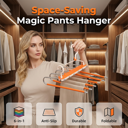 👖 Save 50%! 🗄️ Multi-Layer Pants Hanger – Vertical, space-saving & closet-ready ✨